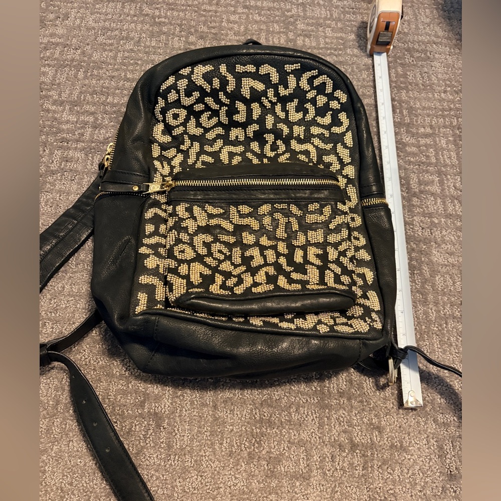 Ash Black Backpack with Gold Accents